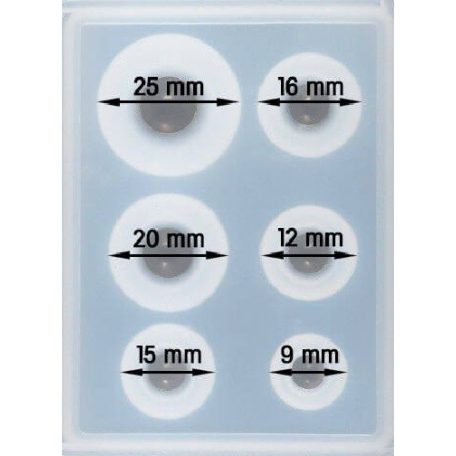 Szilikon öntőforma műgyantához - gömbök, 6 méret