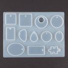 Szilikon öntő- és nyomóforma műgyantához, Fimo-hoz - lapos medálok, 12 féle