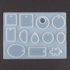   Szilikon öntő- és nyomóforma műgyantához, Fimo-hoz - lapos medálok, 12 féle