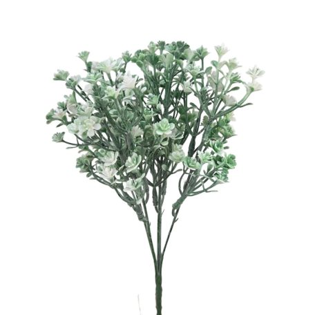 Kis virágú hamvas műzöld - Fehér - 30 cm