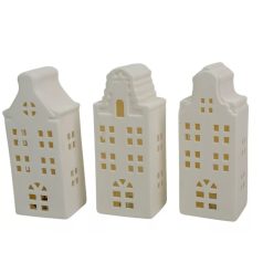 Ház porcelán - LED-es - 15,5 cm