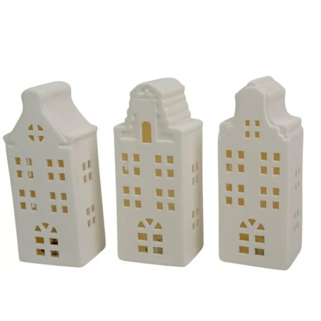 Ház porcelán - LED-es - 15,5 cm