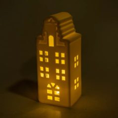Ház porcelán - LED-es - 15,5 cm