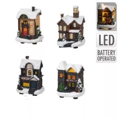 Téli házikó LED-es - 9 cm