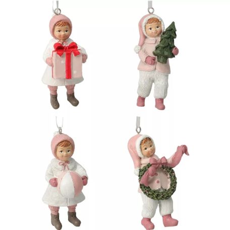 Karácsonyi gyermek figura akasztós - 4 féle - 9 cm