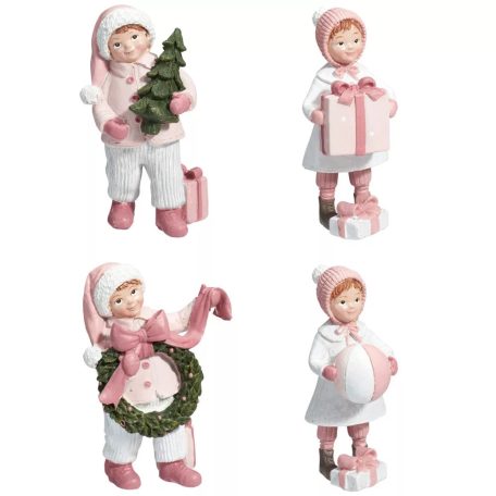 Karácsonyi gyermek figura - 4 féle - 12 cm