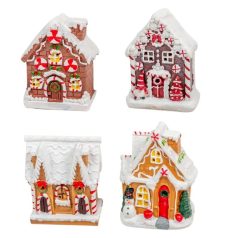 LED-es mézeskalács házikó - 4 féle - 10 cm