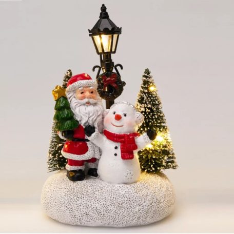 Téli jelenet - LED-es - 15 cm