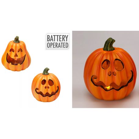 LED-es Halloween tök - 14x15 cm