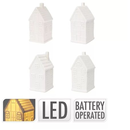 Házikó LED-es - Fehér - 10 cm