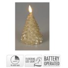 Fenyő gyertya LED-es időzítős láng effekt - Arany - 11 cm