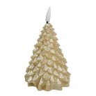 Fenyő gyertya LED-es időzítős láng effekt - Arany - 11 cm