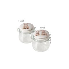 Üveg konyhai tároló csatos tetővel - 11x11cm - 450ml 