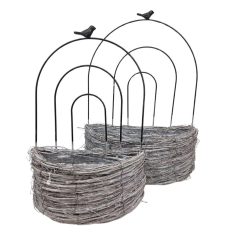   Madaras hamvas vessző kosár - 36x47x17,5 cm.26x40x12 cm - 2 db-os szett