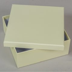 Papir doboz négyzetes - Krém - 7x18x18 cm