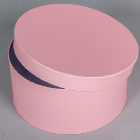 Papír doboz kerek, tetővel világos rózsaszín - 9x20 cm 