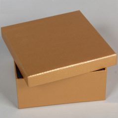Papír doboz rombusz mintás - Arany - 7x16x16 cm 