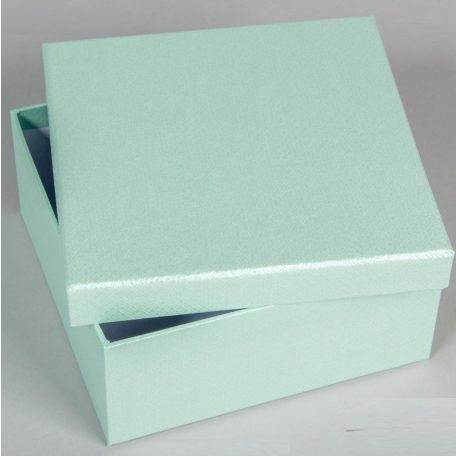 Papír doboz rombusz mintás - Menta - 7x16x16 cm