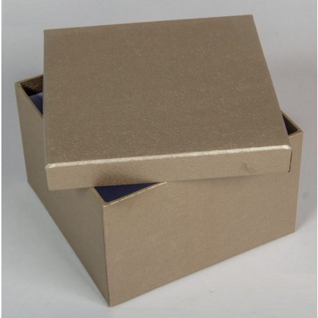 Papír doboz bőr mintás - Homok - 10x16x16 cm 