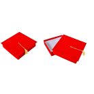 Bársony ballagási papírdoboz - Piros - 4,5x18 cm 