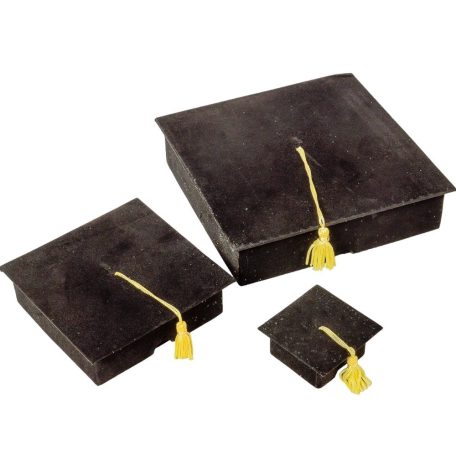 Bársony ballagási doboz - Fekete - 6-12-18 cm - 3 db-os szett