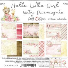   Hello Little Girl papírtömb - 15,25x15,25cm - 24db kétoldalas papír