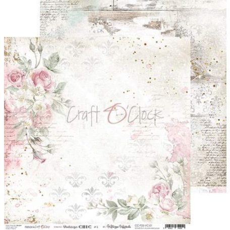 Craft O Clock - Scrapbook tömb - VINTAGE CHIC - 30,5x30,5 cm