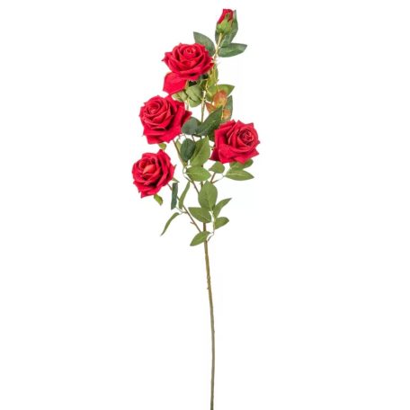 Rózsa ág - Piros - 5 virágos - 90 cm
