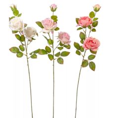 Rózsa ág - 3 virágos - 3 színben - 82 cm 