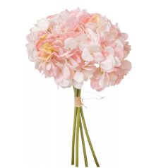 Hortenzia csokor - 4 virág - Rózsaszín - 34 cm