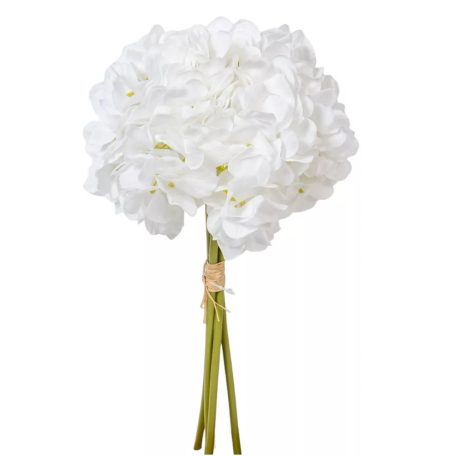 Hortenzia csokor - 4 virág - Fehér - 34 cm 