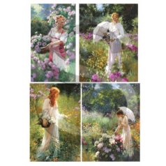   Rizspapír - A4 - Akvarell - Hölgyek és virágok - CK-1990 