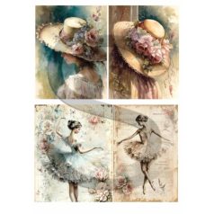   Rizspapír - A4 - Akvarell sorozat – Rózsás romantika - CK-2927