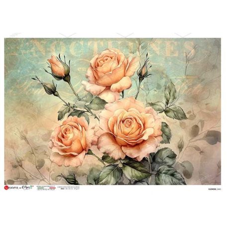 Paper design rizspapír  - A5 - Flowers - 0443