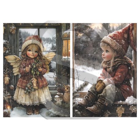 Rizspapir - A4 - Karácsonyi tündérkék 7. - CK-4874