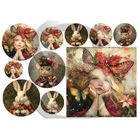 Rizspapir - A4 - Karácsonyi tündérkék 12. - CK-4886