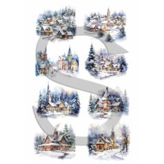 Rizspapir - A4 - Karácsonyi házak 7. - CK-4904