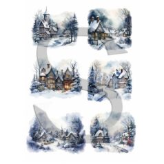 Rizspapir -A4 - Karácsonyi házak 8. - CK-5001