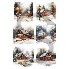 Rizspapir - A4 - Karácsonyi házak 9. - CK-5002