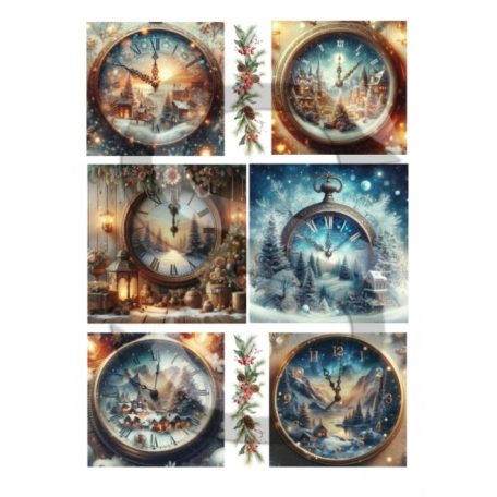 Rizspapir - A4 - Karácsonyi órák - CK-5004