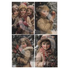 Rizspapir - A4 - Karácsonyi kislány portrék 2. - CK-5022