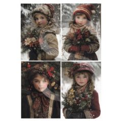 Rizspapir - A4 - Karácsonyi kislány portrék 3.- CK-5023