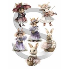    Rizspapír - A4 - 21x30 cm - Vagány nyuszilányok 2. - CK-5077