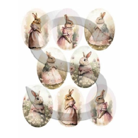 Rizspapír - A4 - 21x30 cm - Húsvéti oválképek - CK-5080