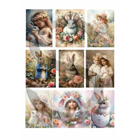  Rizspapír - A4 - 21x30 cm - Húsvéti képecskék - CK-5084