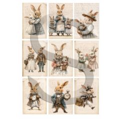 Rizspapír - A4 - Nosztalgia nyuszik 2. - CK-5097