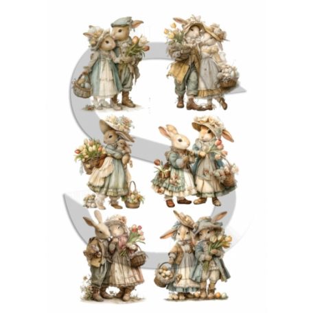 Rizspapír - A4 - Nosztalgia nyuszik - CK-5099