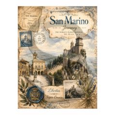  Rizspapír - A4 - Utazás - Itália - San Marino - CK-5270