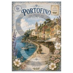 Rizspapír - A4 - Utazás - Itália - Portofino - CK-5288