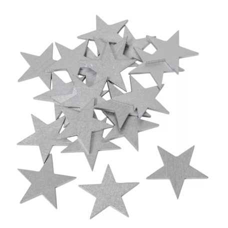 Csillag ezüst - 4,5 cm - 20 db/csomag